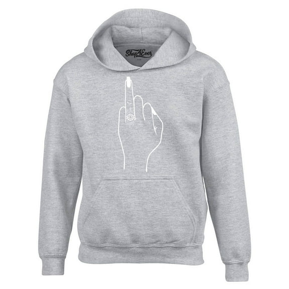 Shop4Ever Men's Bride's Wedding Ring Finger Engagement Hooded Sweatshirt Hoodie XX-Large Sports Grey