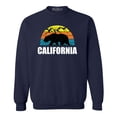 thumbnail image 1 of Shop4Ever Men's California State Bear Mountains Retro Horizon Crewneck Sweatshirt Large Navy, 1 of 5