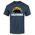 thumbnail image 1 of Shop4Ever Men's California State Bear Mountains Retro Horizon Graphic T-shirt Medium Navy, 1 of 5