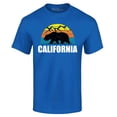 thumbnail image 1 of Shop4Ever Men's California State Bear Mountains Retro Horizon Graphic T-shirt Small Royal Blue, 1 of 5