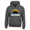 thumbnail image 1 of Shop4Ever Men's California State Bear Mountains Retro Horizon Hooded Sweatshirt Hoodie Small Charcoal, 1 of 5