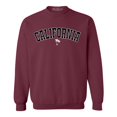 thumbnail image 1 of Shop4Ever Men's California State Letter Print Palm Tree Crewneck Sweatshirt Medium Maroon, 1 of 5