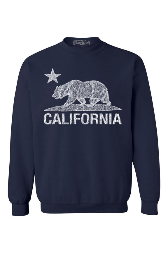 Men's California Vintage Bear Crewneck Sweatshirt X-Large Navy
