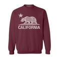 thumbnail image 1 of Shop4Ever Men's California Vintage Bear Crewneck Sweatshirt XX-Large Maroon, 1 of 5