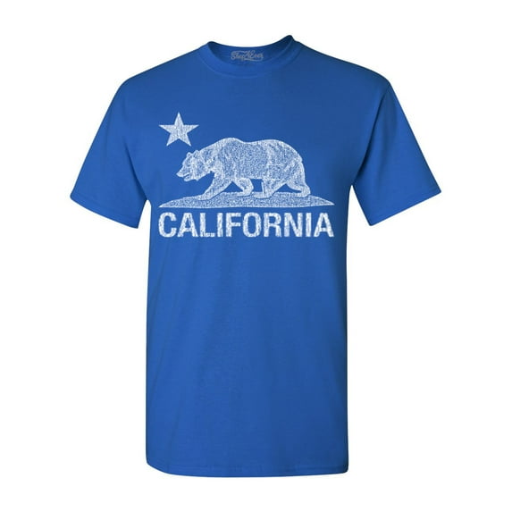 Shop4Ever Men's California Vintage Bear Graphic T-shirt X-Large Royal Blue