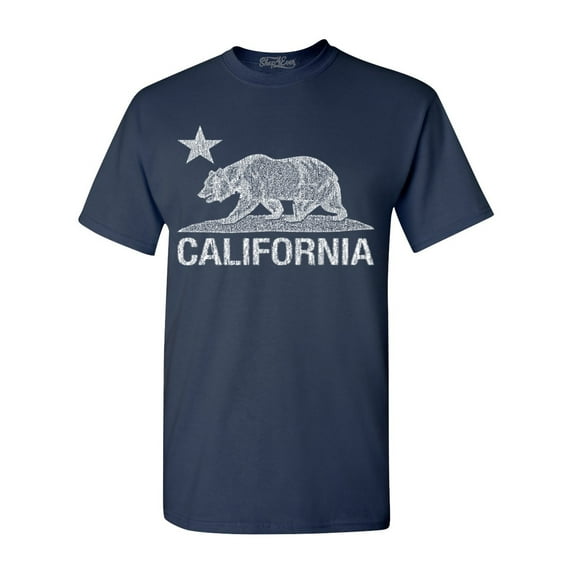 Shop4Ever Men's California Vintage Bear Graphic T-shirt XXXX-Large Navy