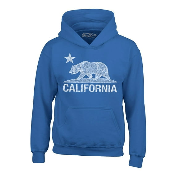 Shop4Ever Men's California Vintage Bear Hooded Sweatshirt Hoodie XX-Large Royal Blue