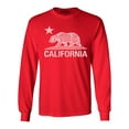 thumbnail image 1 of Shop4Ever Men's California Vintage Bear Long Sleeve Shirt Small Red, 1 of 5
