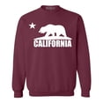 thumbnail image 1 of Shop4Ever Men's California White Bear Hoodies Republic of CA  Crewneck Sweatshirt Small Maroon, 1 of 5