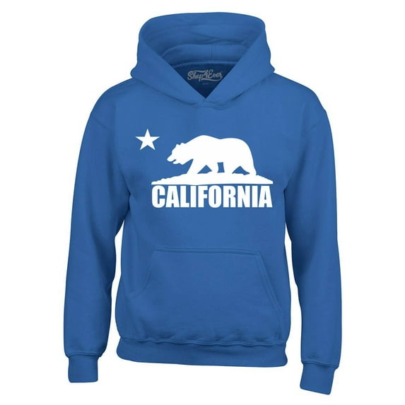 Shop4Ever Men's California White Bear Hoodies Republic of CA Hooded Sweatshirt Hoodie XXX-Large Royal Blue
