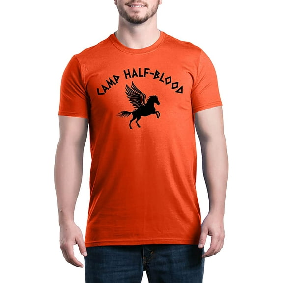 Shop4Ever Men's Camp Half Blood Graphic T-shirt X-Large Orange