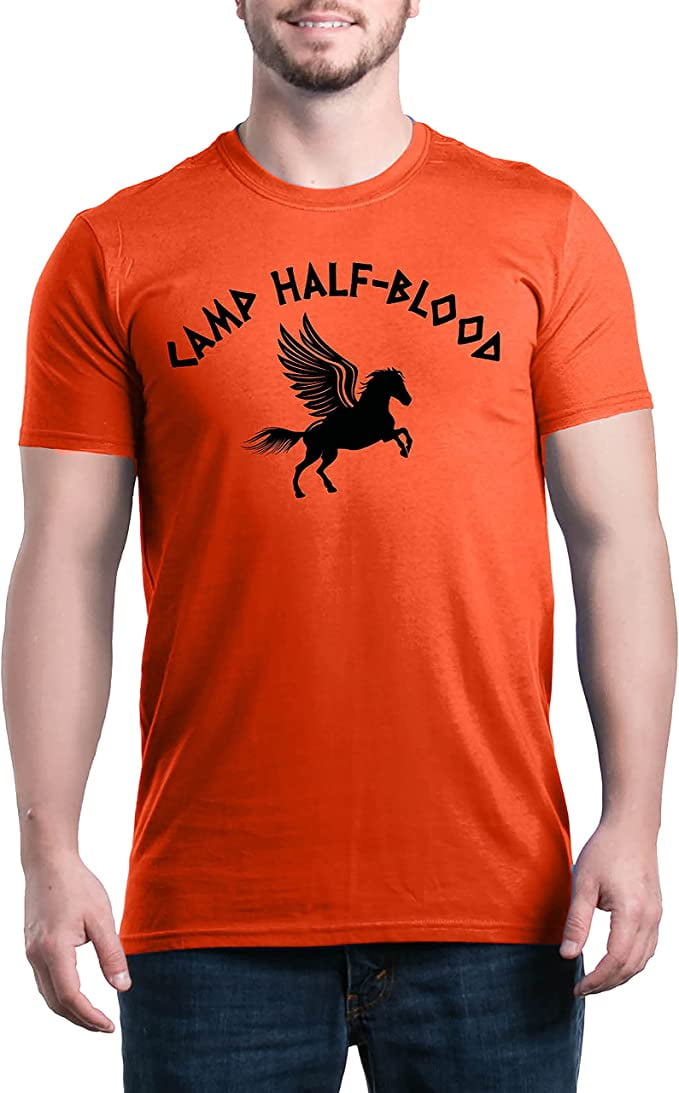 Shop4Ever Men's Camp Half Blood Graphic T-shirt XXX-Large Orange 