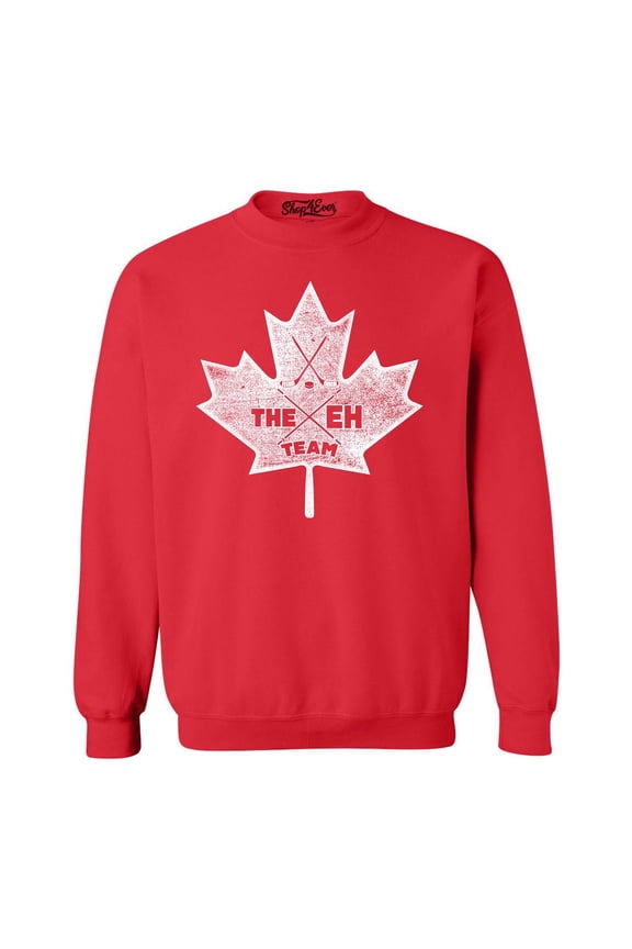 Men's Canada Leaf The EH Team Canadian Pride Crewneck Sweatshirt Medium Red