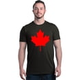 thumbnail image 1 of Shop4Ever Men's Canada Red Leaf Canadian Flag Graphic T-shirt X-Large Black, 1 of 5
