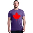 thumbnail image 1 of Shop4Ever Men's Canada Red Leaf Canadian Flag Graphic T-shirt XXXXX-Large Purple, 1 of 5