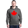 thumbnail image 1 of Shop4Ever Men's Canada Red Leaf Canadian Flag Hooded Sweatshirt Hoodie Small Charcoal, 1 of 5