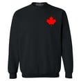 thumbnail image 1 of Shop4Ever Men's Canada Red Maple Leaf Pocket Size Canadian Crewneck Sweatshirt XX-Large Black, 1 of 5