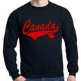 thumbnail image 1 of Shop4Ever Men's Canada Red with Leaf Canadian Flag Crewneck Sweatshirt XXXXX-Large Black, 1 of 5