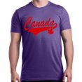 thumbnail image 1 of Shop4Ever Men's Canada Red with Leaf Canadian Flag Graphic T-shirt XXXX-Large Purple, 1 of 5