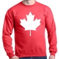 thumbnail image 1 of Shop4Ever Men's Canada White Leaf Proud Canadian Flag Crewneck Sweatshirt XX-Large Red, 1 of 5