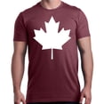 thumbnail image 1 of Shop4Ever Men's Canada White Leaf Proud Canadian Flag Graphic T-shirt Medium Maroon, 1 of 5