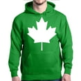 thumbnail image 1 of Shop4Ever Men's Canada White Leaf Proud Canadian Flag Hooded Sweatshirt Hoodie Small Irish Green, 1 of 5