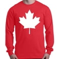 thumbnail image 1 of Shop4Ever Men's Canada White Leaf Proud Canadian Flag Long Sleeve Shirt XXX-Large Red, 1 of 5