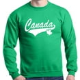 thumbnail image 1 of Shop4Ever Men's Canada White with Leaf Proud Canadian Flag Crewneck Sweatshirt Medium Irish Green, 1 of 5