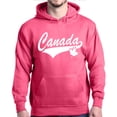 thumbnail image 1 of Shop4Ever Men's Canada White with Leaf Proud Canadian Flag Hooded Sweatshirt Hoodie Small Heliconia Pink, 1 of 5