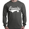thumbnail image 1 of Shop4Ever Men's Canada White with Leaf Proud Canadian Flag Long Sleeve Shirt Large Charcoal, 1 of 5