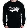 thumbnail image 1 of Shop4Ever Men's Canada White with Leaf Proud Canadian Flag Long Sleeve Shirt X-Large Black, 1 of 5