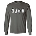 thumbnail image 1 of Shop4Ever Men's Cat Ghosts Halloween Long Sleeve Shirt XXX-Large Charcoal, 1 of 5