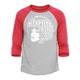 thumbnail image 1 of Shop4Ever Men's Changing The Things I Cannot Accept Angela Davis Raglan Baseball Shirt Large Heather Grey/Red, 1 of 4