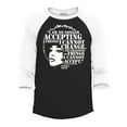 thumbnail image 1 of Shop4Ever Men's Changing The Things I Cannot Accept Angela Davis Raglan Baseball Shirt Small Black/White, 1 of 4