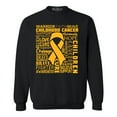 thumbnail image 1 of Shop4Ever Men's Childhood Cancer Awareness Gold Ribbon Word Cloud Crewneck Sweatshirt Small Black, 1 of 5