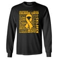 thumbnail image 1 of Shop4Ever Men's Childhood Cancer Awareness Gold Ribbon Word Cloud Long Sleeve Shirt X-Large Black, 1 of 5