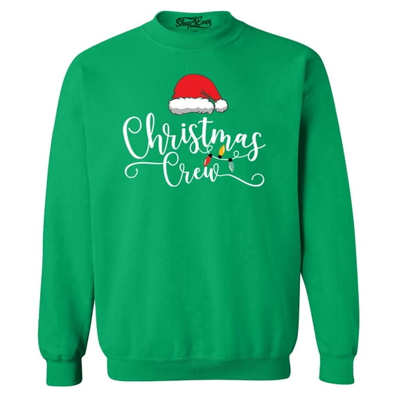 Shop4Ever Men's Christmas Crew Matching Xmas Holiday Crewneck Sweatshirt X-Large Irish Green