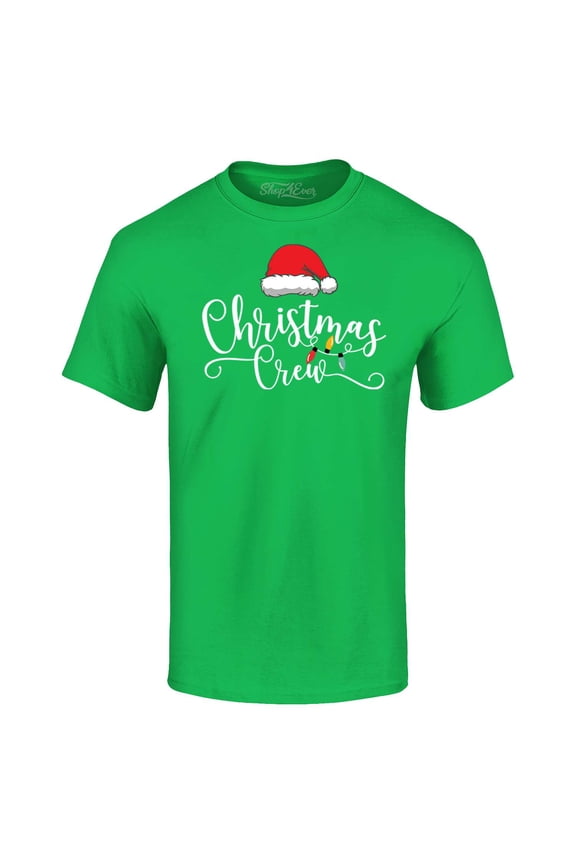 Men's Christmas Crew Matching Xmas Holiday Graphic T-shirt XX-Large Irish Green