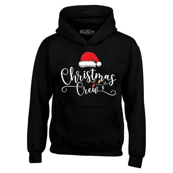 Shop4Ever Men's Christmas Crew Matching Xmas Holiday Hooded Sweatshirt Hoodie XX-Large Black