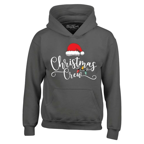 Shop4Ever Men's Christmas Crew Matching Xmas Holiday Hooded Sweatshirt Hoodie XXX-Large Charcoal