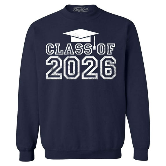 Shop4Ever Men's Class of 2026 Crewneck Sweatshirt XX-Large Navy