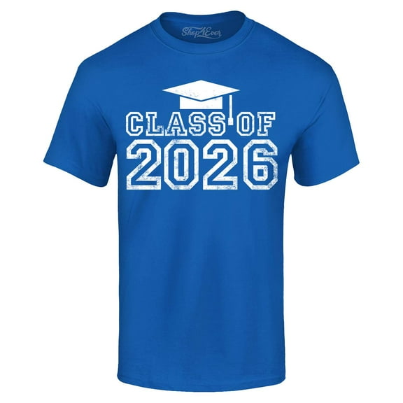 Shop4Ever Men's Class of 2026 Graphic T-shirt Large Royal Blue