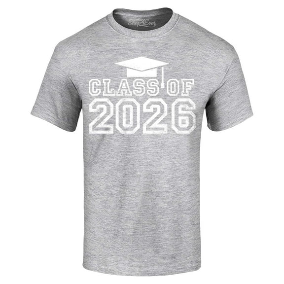Shop4Ever Men's Class of 2026 Graphic T-shirt Large Sports Grey