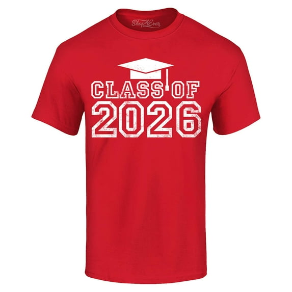 Shop4Ever Men's Class of 2026 Graphic T-shirt Small Red