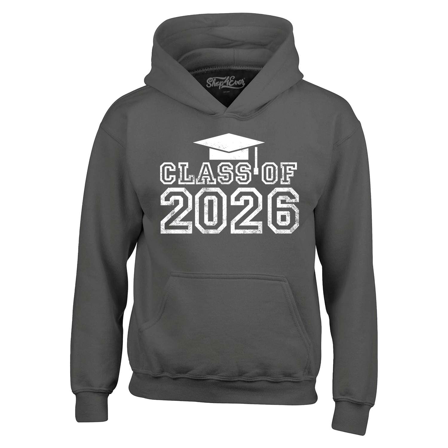 Shop4Ever Men's Class of 2026 Hooded Sweatshirt Hoodie Large Charcoal