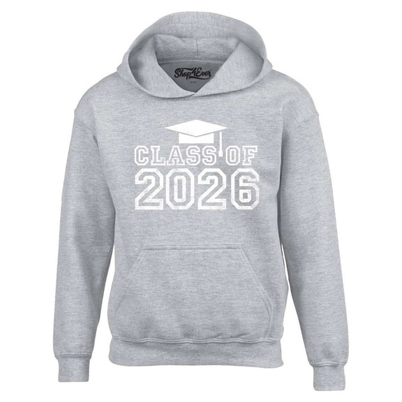Shop4Ever Men's Class of 2026 Hooded Sweatshirt Hoodie Large Sports Grey