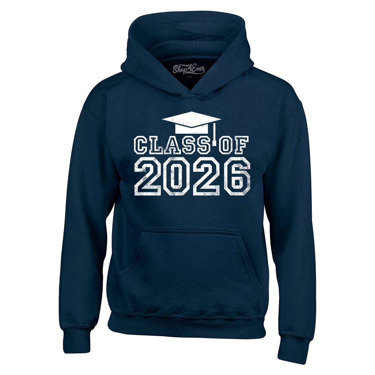 Shop4Ever Men's Class of 2026 Hooded Sweatshirt Hoodie Small Navy