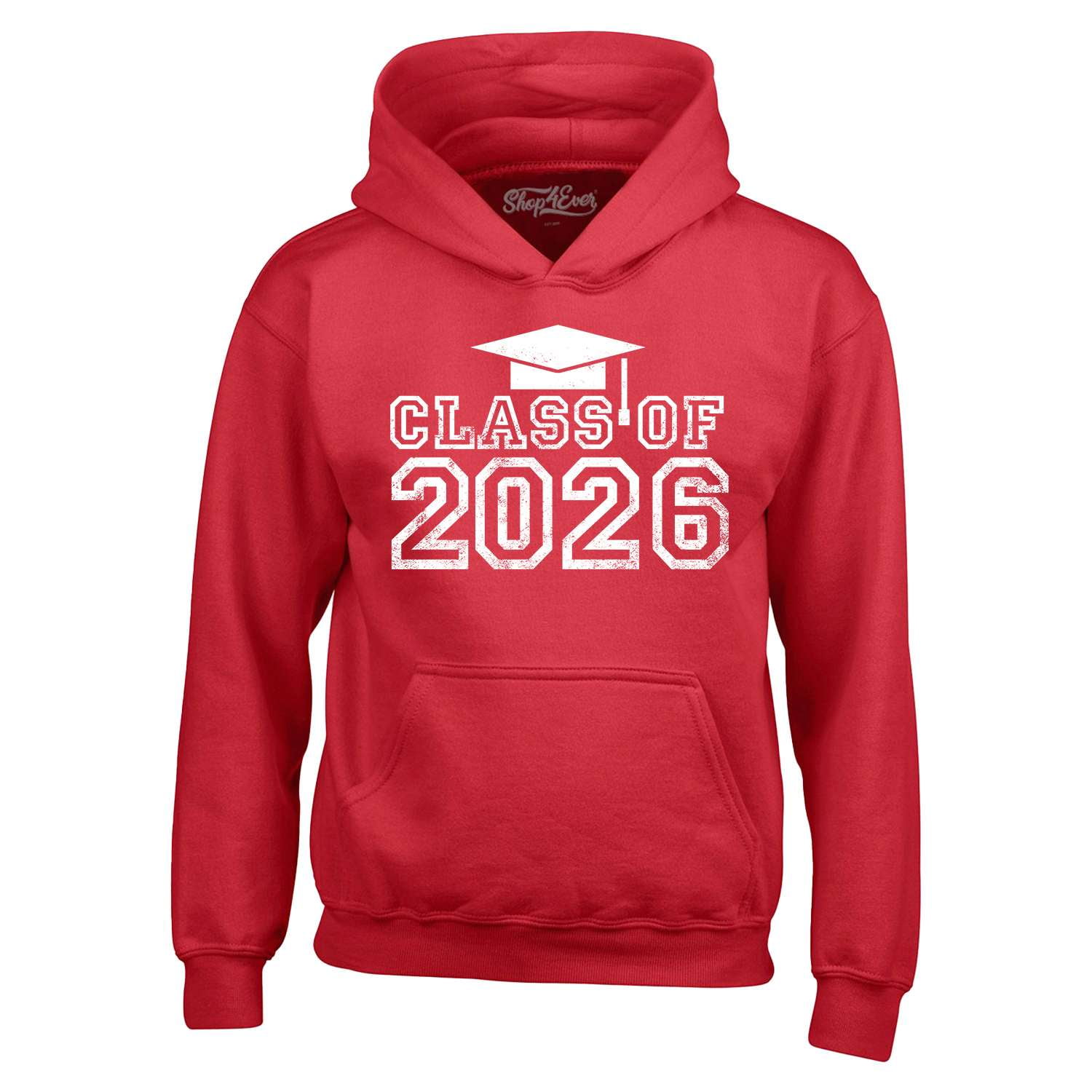 Shop4Ever Men's Class of 2026 Hooded Sweatshirt Hoodie Small Red