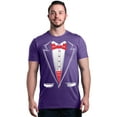 thumbnail image 1 of Shop4Ever Men's Classic Red Bow Tie Tuxedo Suit Party Costume Graphic T-shirt XX-Large Purple, 1 of 5