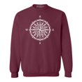 thumbnail image 1 of Shop4Ever Men's Compass Traveling North South East West Crewneck Sweatshirt Medium Maroon, 1 of 5